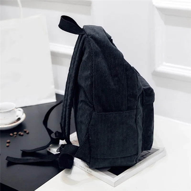 Damen Cord Rucksack – Weicher Stoffrucksack in modernem Design, ideal für Schule, Reisen & Alltag