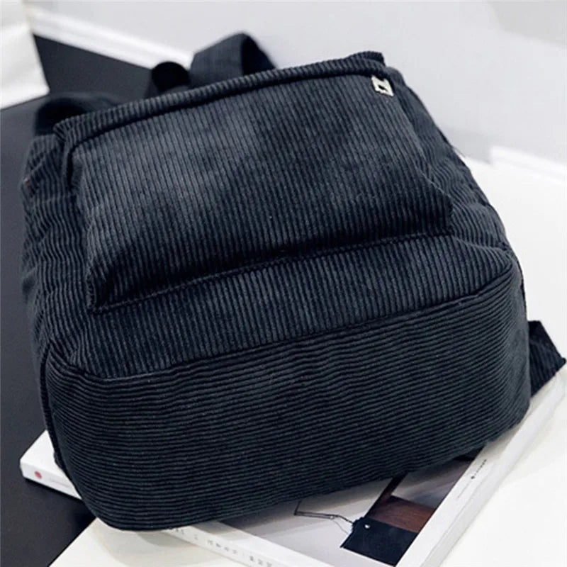 Damen Cord Rucksack – Weicher Stoffrucksack in modernem Design, ideal für Schule, Reisen & Alltag