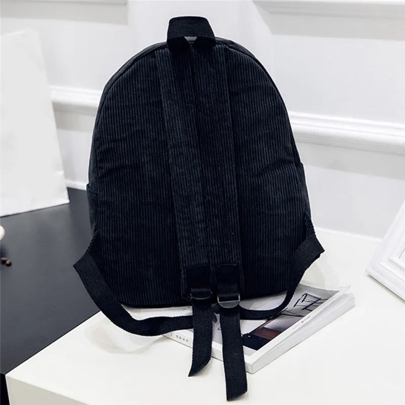 Damen Cord Rucksack – Weicher Stoffrucksack in modernem Design, ideal für Schule, Reisen & Alltag