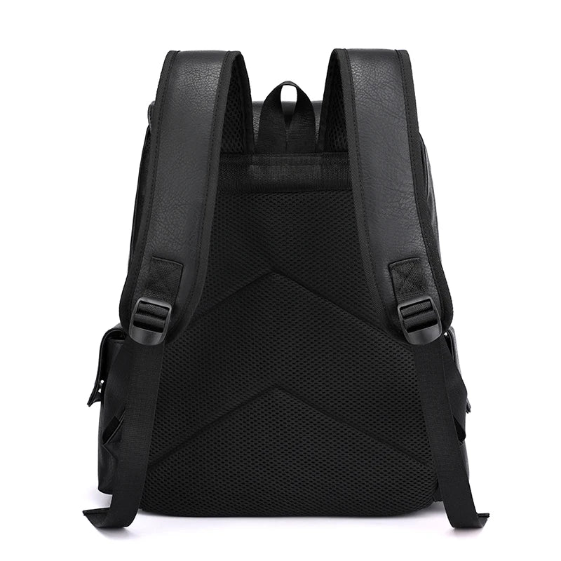 Herren Rucksack aus PU-Leder | Großer Laptop- & Freizeitrucksack im Vintage-Stil