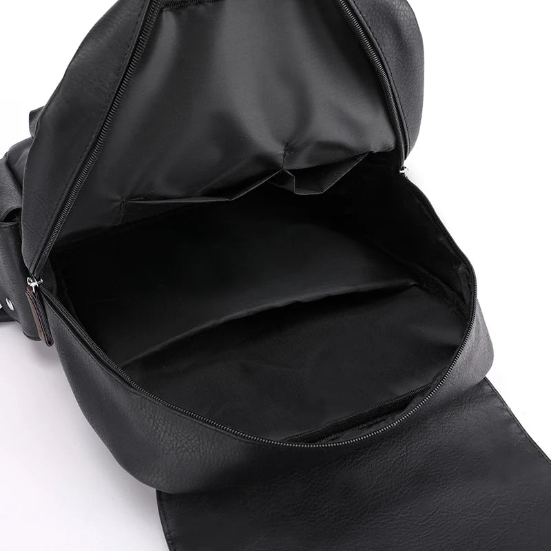 Herren Rucksack aus PU-Leder | Großer Laptop- & Freizeitrucksack im Vintage-Stil