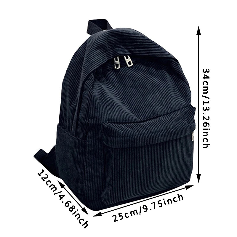 Damen Cord Rucksack – Weicher Stoffrucksack in modernem Design, ideal für Schule, Reisen & Alltag