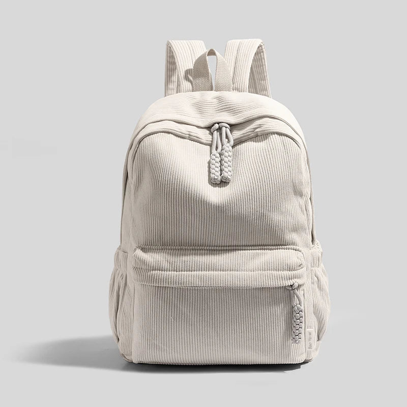 Herren Cord Rucksack – Weicher Stoffrucksack mit großem Stauraum & verstellbaren Trägern, ideal für Schule, Arbeit & Reisen