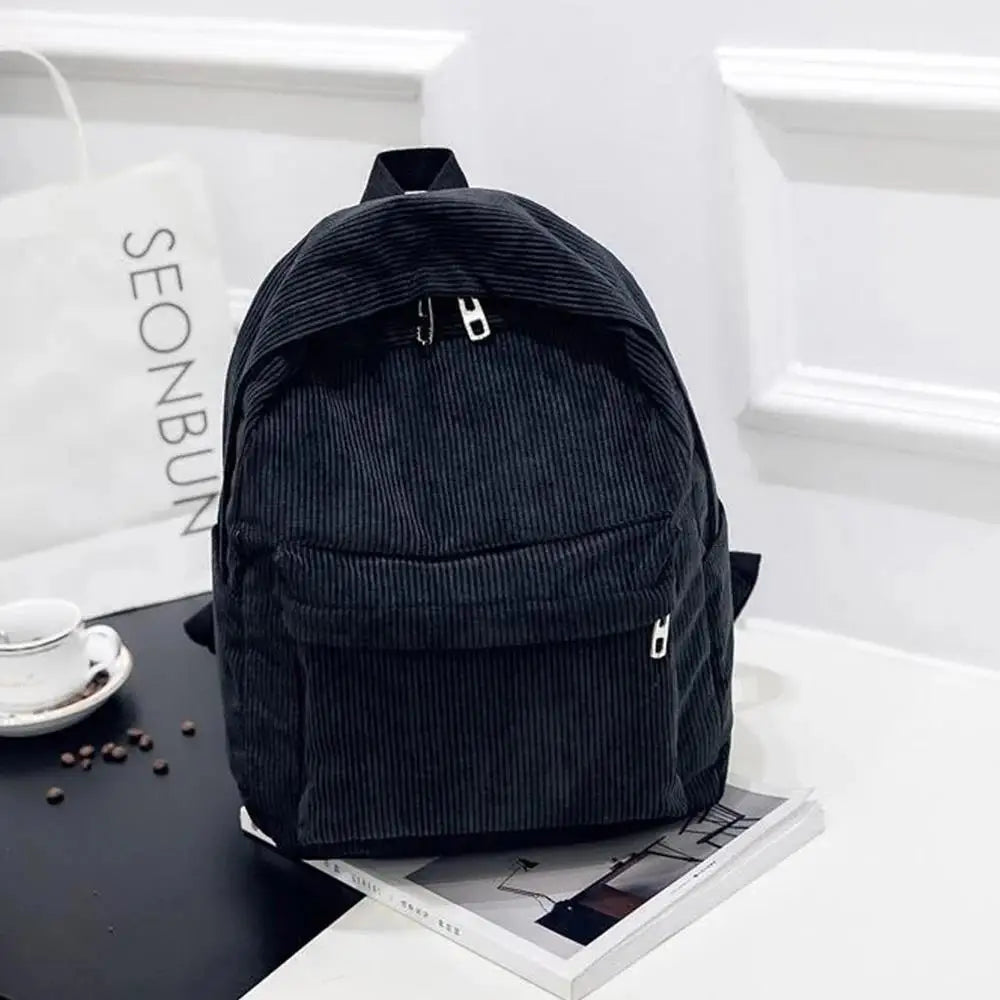 Damen Cord Rucksack – Weicher Stoffrucksack in modernem Design, ideal für Schule, Reisen & Alltag