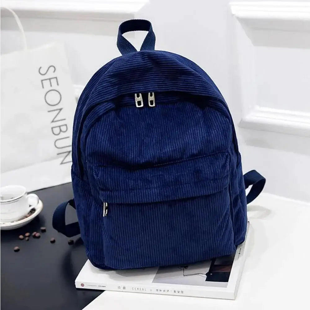 Damen Cord Rucksack – Weicher Stoffrucksack in modernem Design, ideal für Schule, Reisen & Alltag