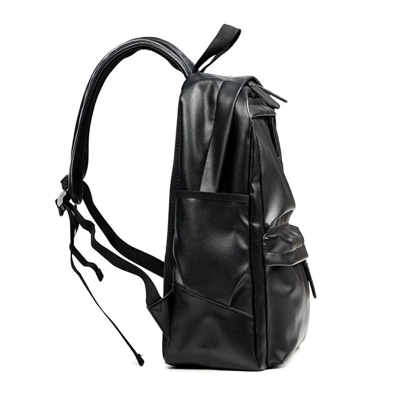 Herren Rucksack aus PU-Leder | Moderner Laptop-Rucksack mit wasserabweisendem Design