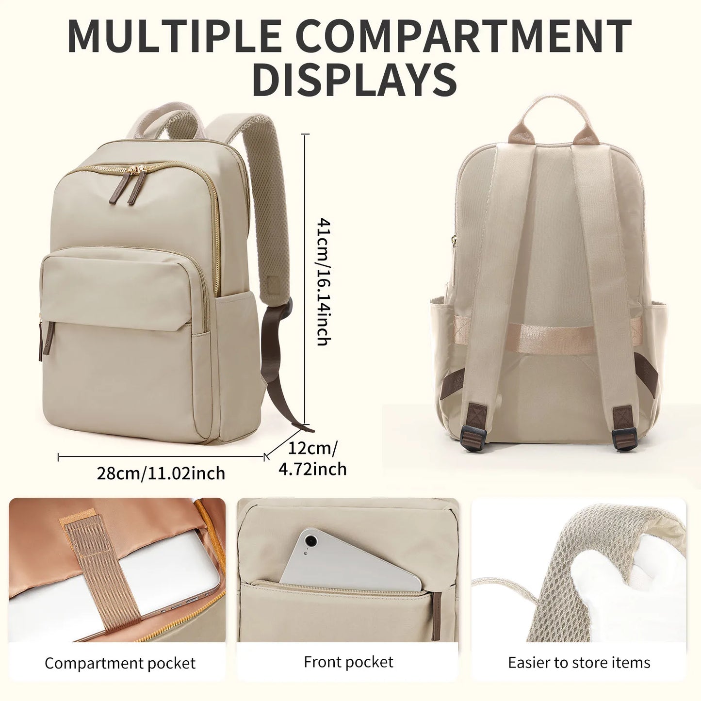 Damen Business Rucksack – eleganter Laptop-Rucksack mit großem Stauraum, wasserabweisend & leicht für Büro, Reisen und Schule