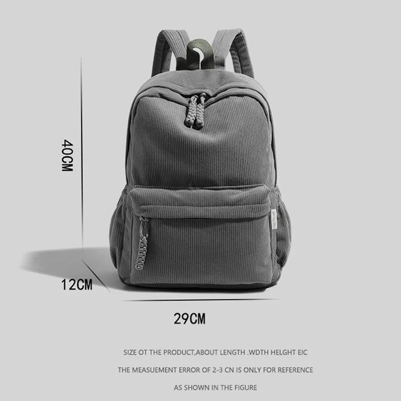 Herren Cord Rucksack – Weicher Stoffrucksack mit großem Stauraum & verstellbaren Trägern, ideal für Schule, Arbeit & Reisen