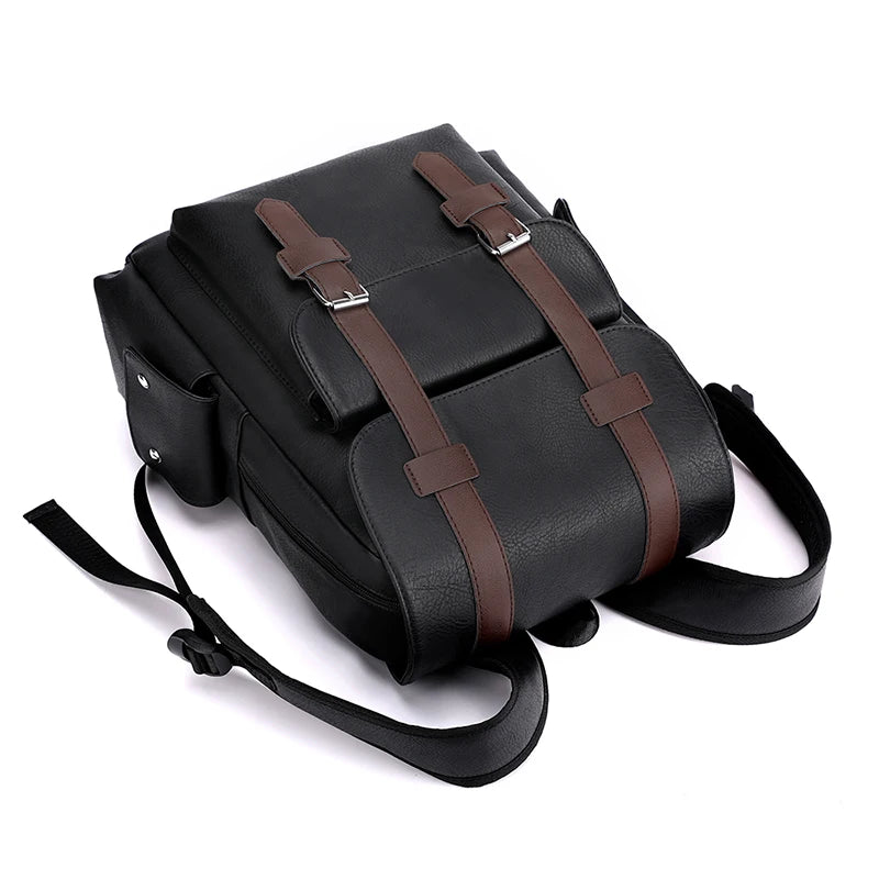 Herren Rucksack aus PU-Leder | Großer Laptop- & Freizeitrucksack im Vintage-Stil