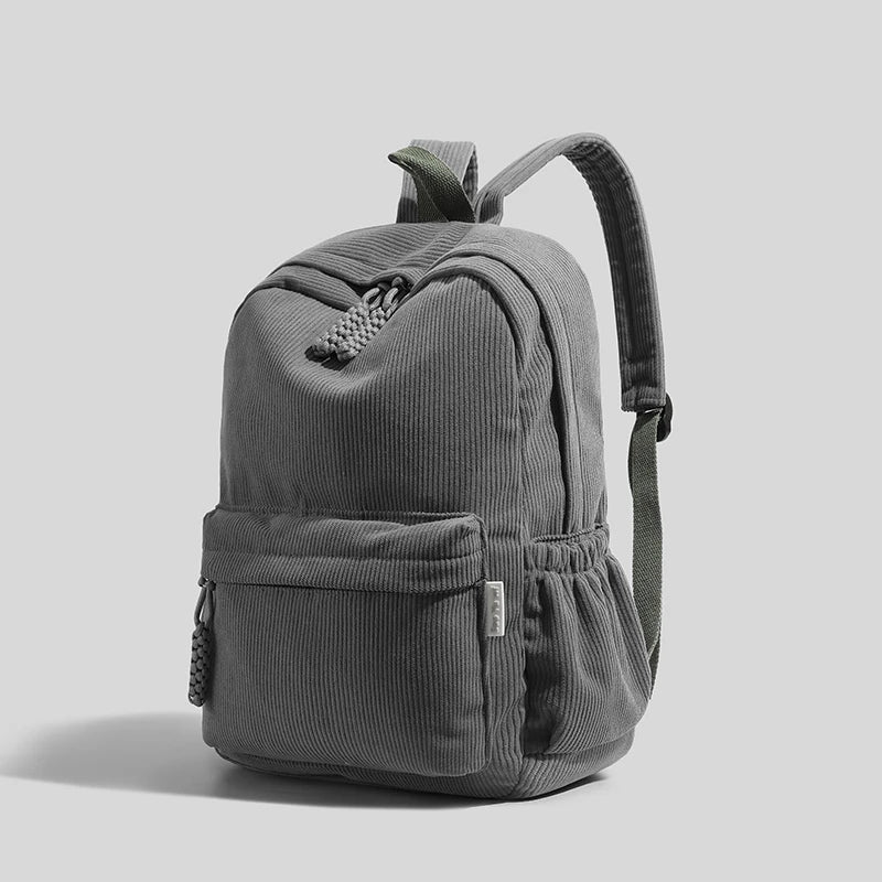 Herren Cord Rucksack – Weicher Stoffrucksack mit großem Stauraum & verstellbaren Trägern, ideal für Schule, Arbeit & Reisen