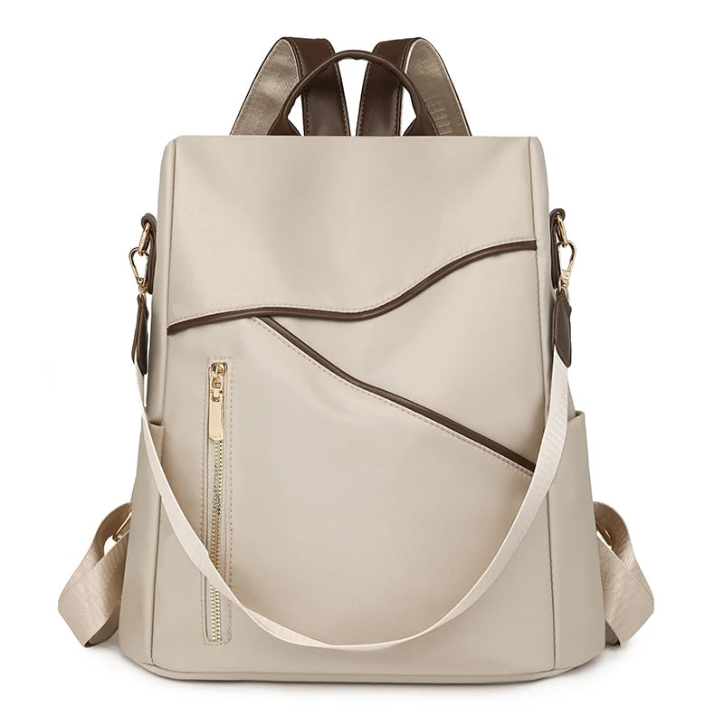 Damen Rucksack mit Anti-Diebstahl-Funktion | Leichter Nylon-Rucksack mit großem Stauraum