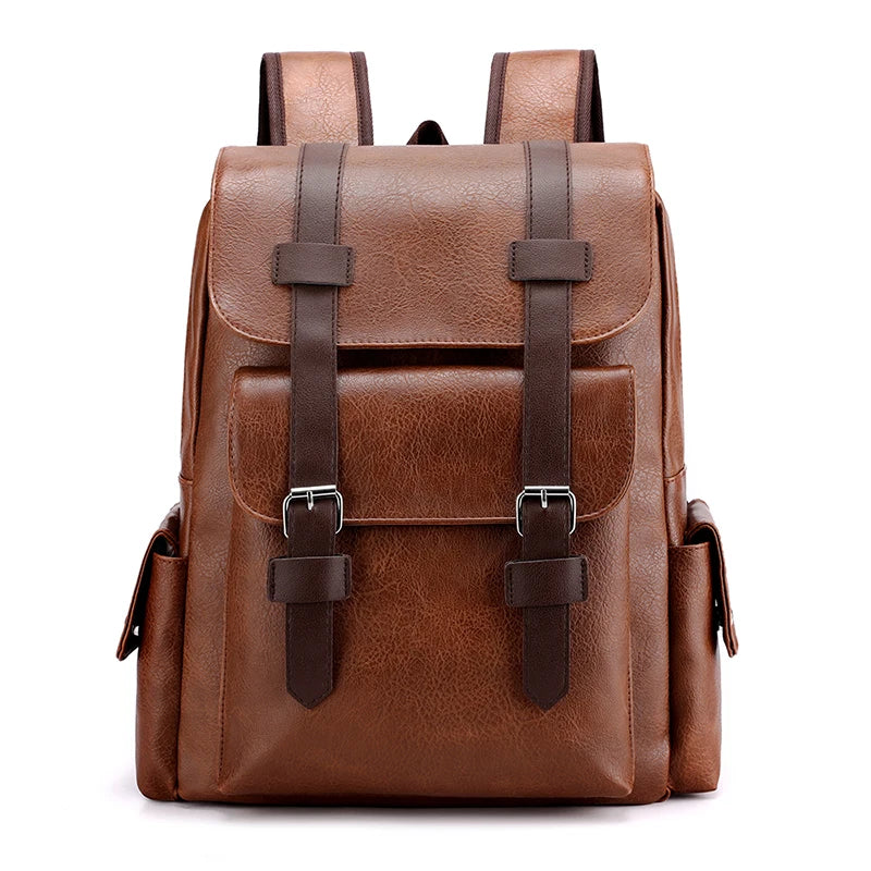 Herren Rucksack aus PU-Leder | Großer Laptop- & Freizeitrucksack im Vintage-Stil