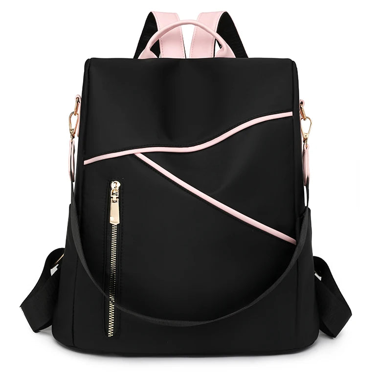 Damen Rucksack mit Anti-Diebstahl-Funktion | Leichter Nylon-Rucksack mit großem Stauraum
