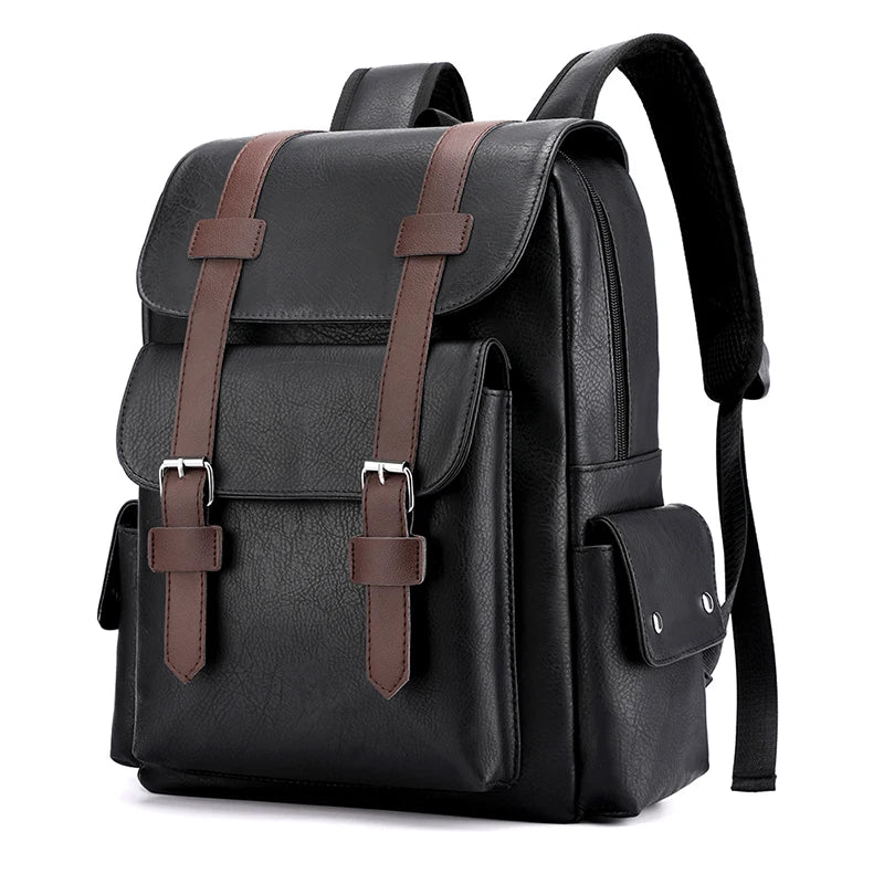 Herren Rucksack aus PU-Leder | Großer Laptop- & Freizeitrucksack im Vintage-Stil