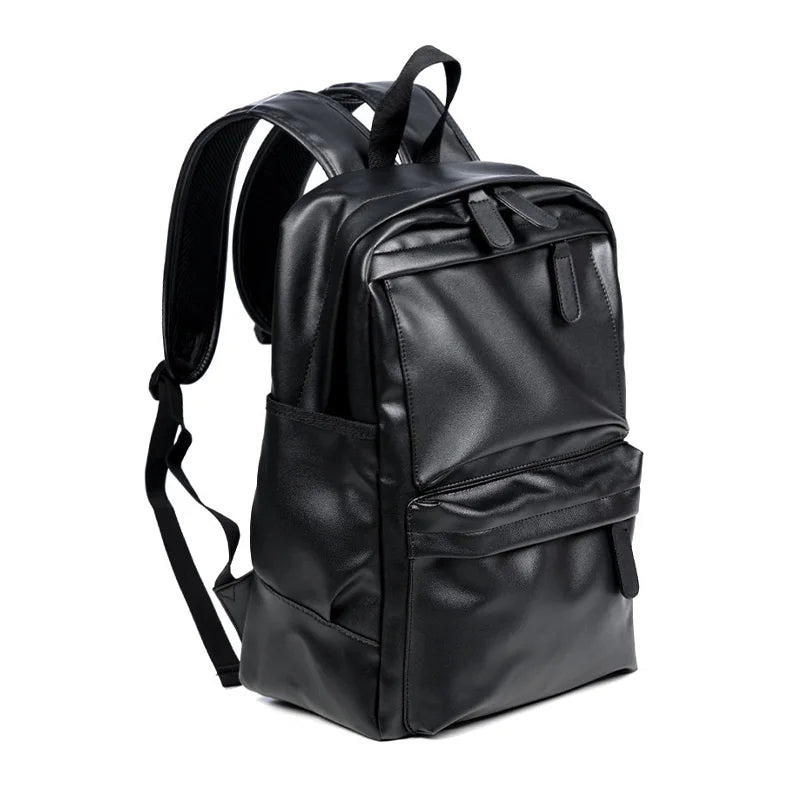 Herren Rucksack aus PU-Leder | Moderner Laptop-Rucksack mit wasserabweisendem Design