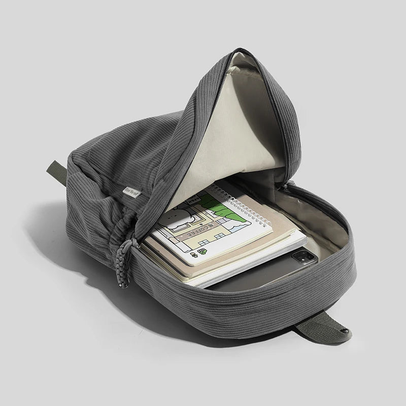 Herren Cord Rucksack – Weicher Stoffrucksack mit großem Stauraum & verstellbaren Trägern, ideal für Schule, Arbeit & Reisen