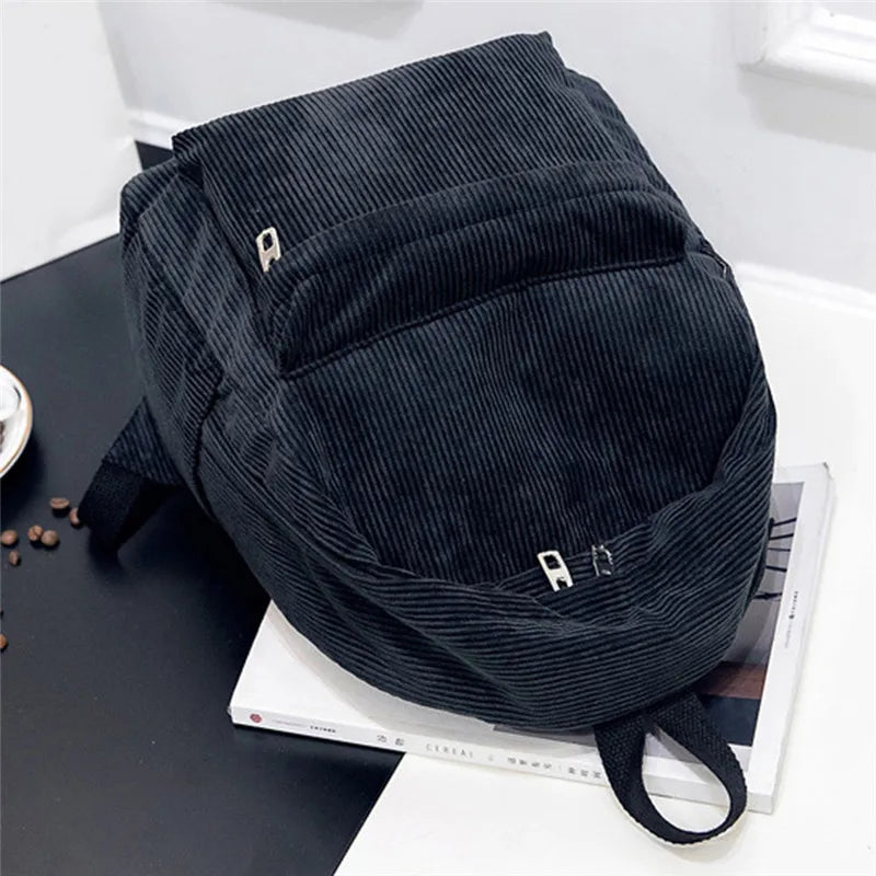 Damen Cord Rucksack – Weicher Stoffrucksack in modernem Design, ideal für Schule, Reisen & Alltag