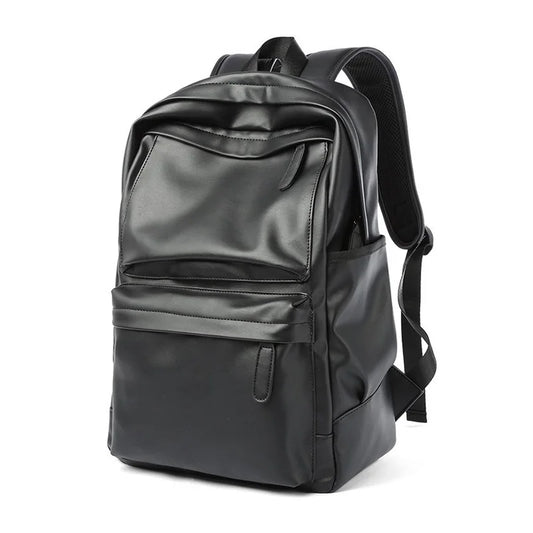 Herren Rucksack aus PU-Leder | Moderner Laptop-Rucksack mit wasserabweisendem Design
