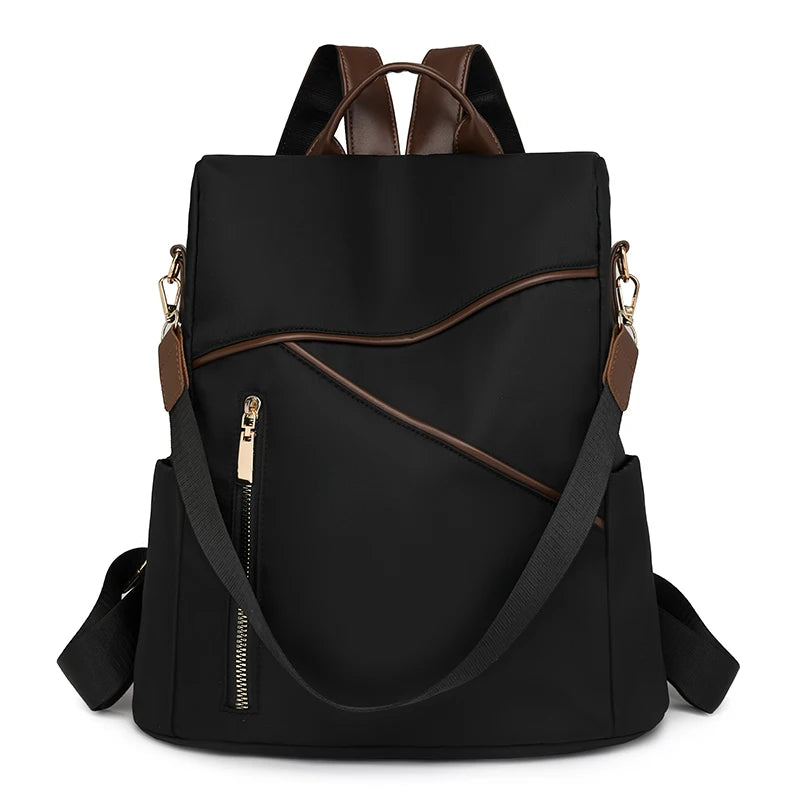 Damen Rucksack mit Anti-Diebstahl-Funktion | Leichter Nylon-Rucksack mit großem Stauraum