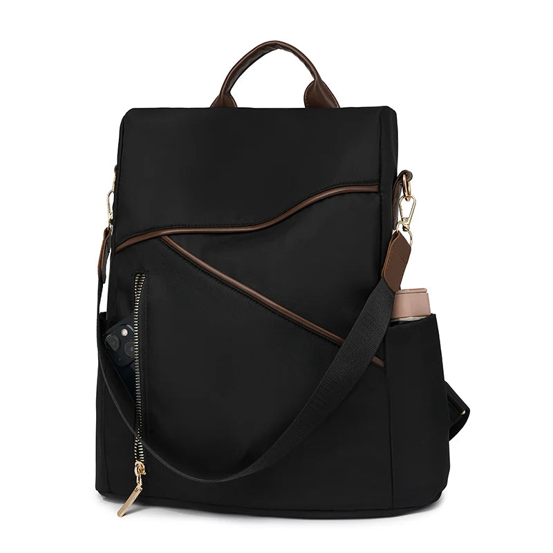 Damen Rucksack mit Anti-Diebstahl-Funktion | Leichter Nylon-Rucksack mit großem Stauraum