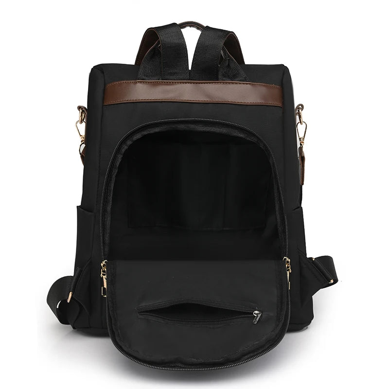 Damen Rucksack mit Anti-Diebstahl-Funktion | Leichter Nylon-Rucksack mit großem Stauraum