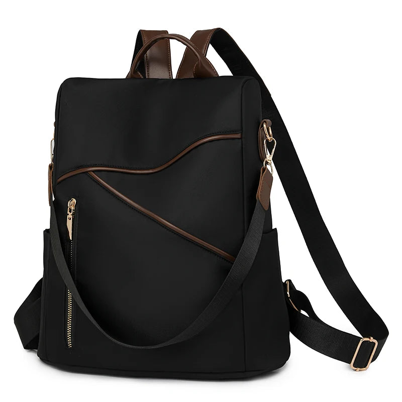 Damen Rucksack mit Anti-Diebstahl-Funktion | Leichter Nylon-Rucksack mit großem Stauraum