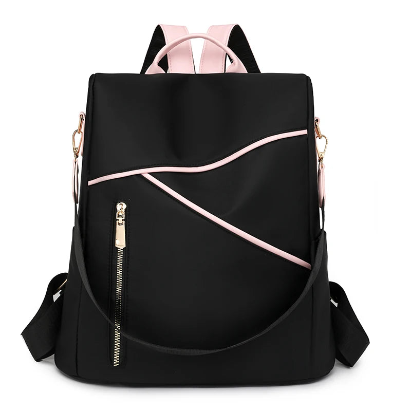 Damen Rucksack mit Anti-Diebstahl-Funktion | Leichter Nylon-Rucksack mit großem Stauraum