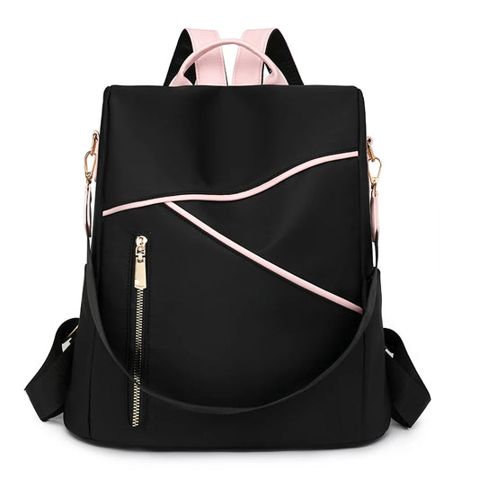 Damen Rucksack mit Anti-Diebstahl-Funktion | Leichter Nylon-Rucksack mit großem Stauraum